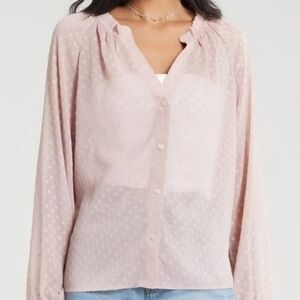 NWT a new day Light Pink Sheer Blouse - Small